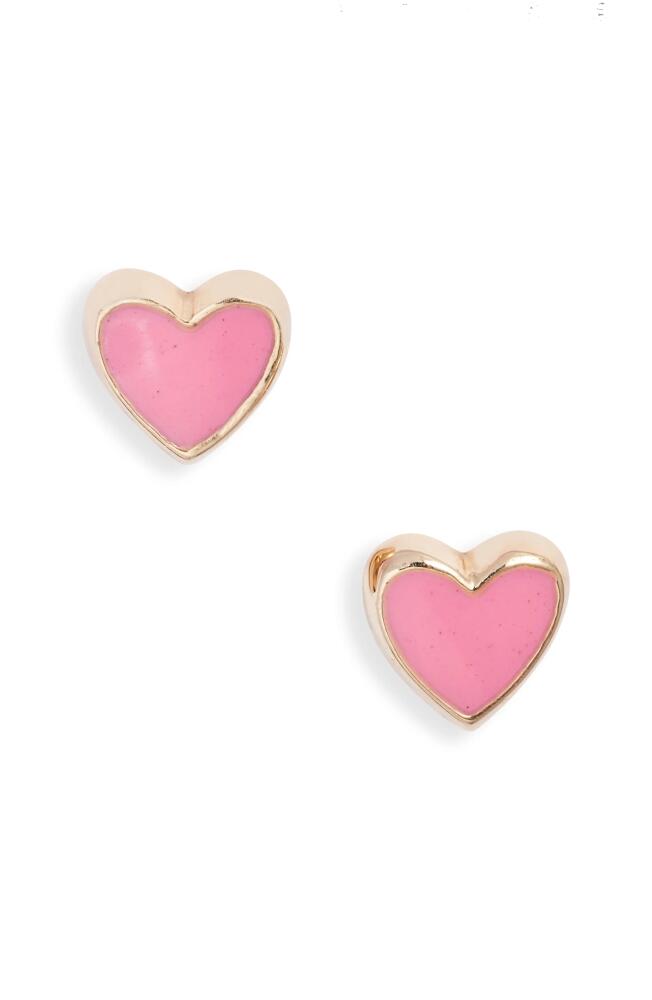 Anzie Enamel Heart Stud Earrings in Pink Cover