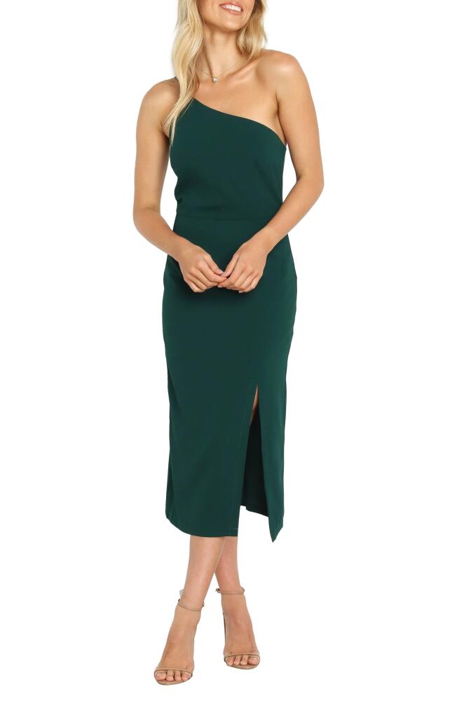 Petal & Pup Xiomar One-Shoulder Midi Dress in Emerald Cover