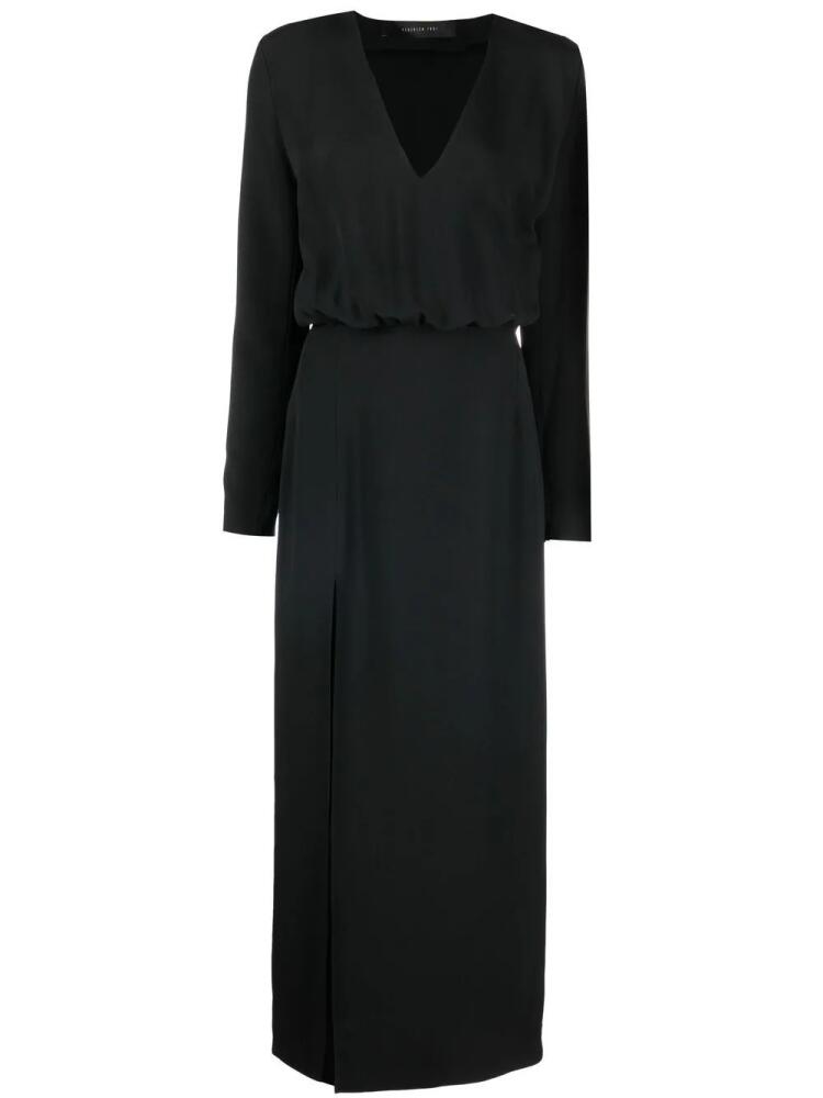 Federica Tosi slit-detail V-neck dress - Black Cover