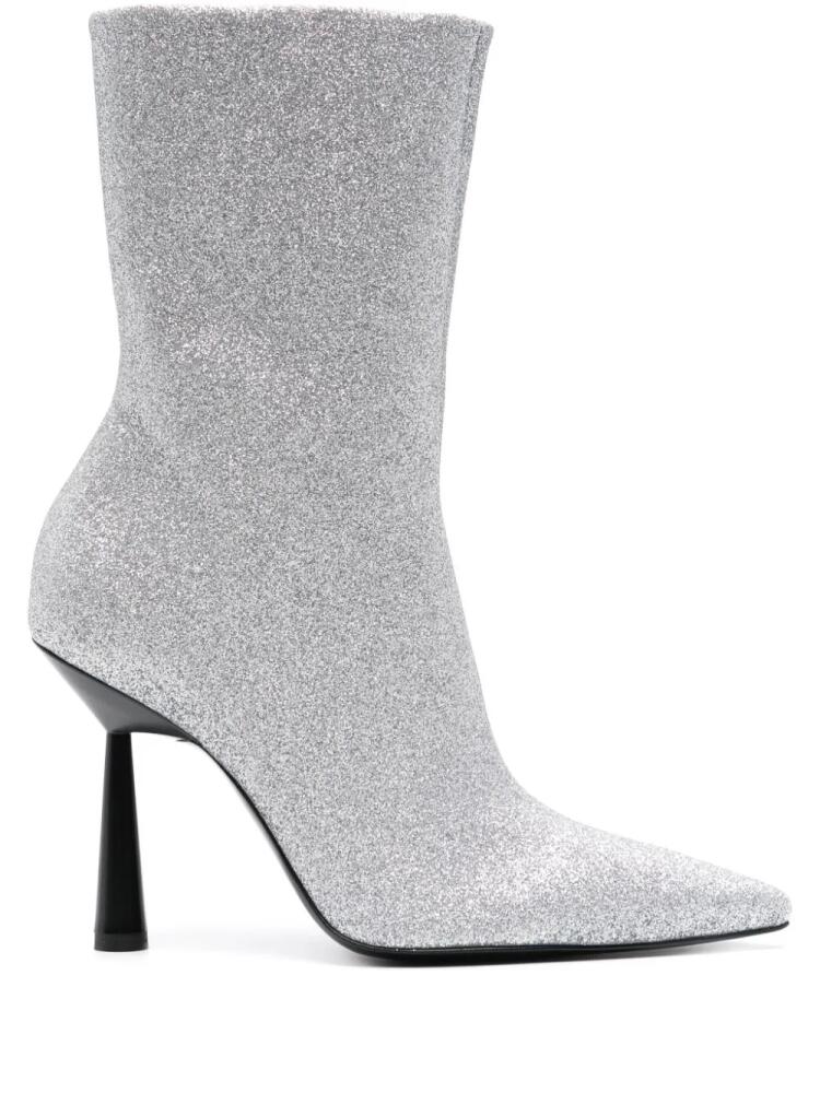 GIABORGHINI Rosie 100mm glittered ankle boots - Silver Cover