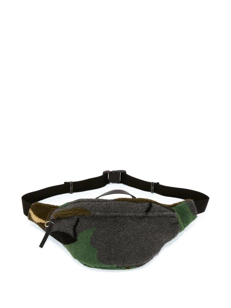 JW Anderson graphic-print fleece belt bag - Green Cover