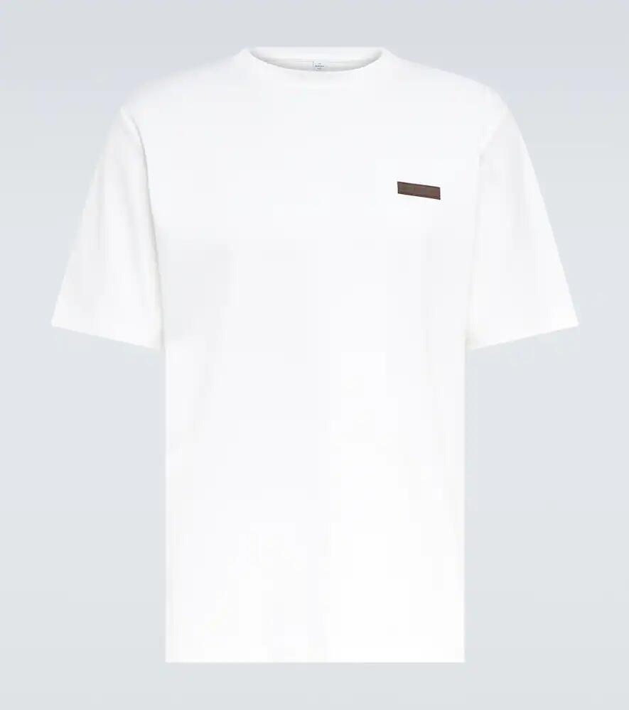 Berluti Leather-trimmed cotton T-shirt Cover