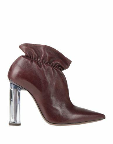 Malloni Woman Ankle boots Deep purple Soft Leather Cover