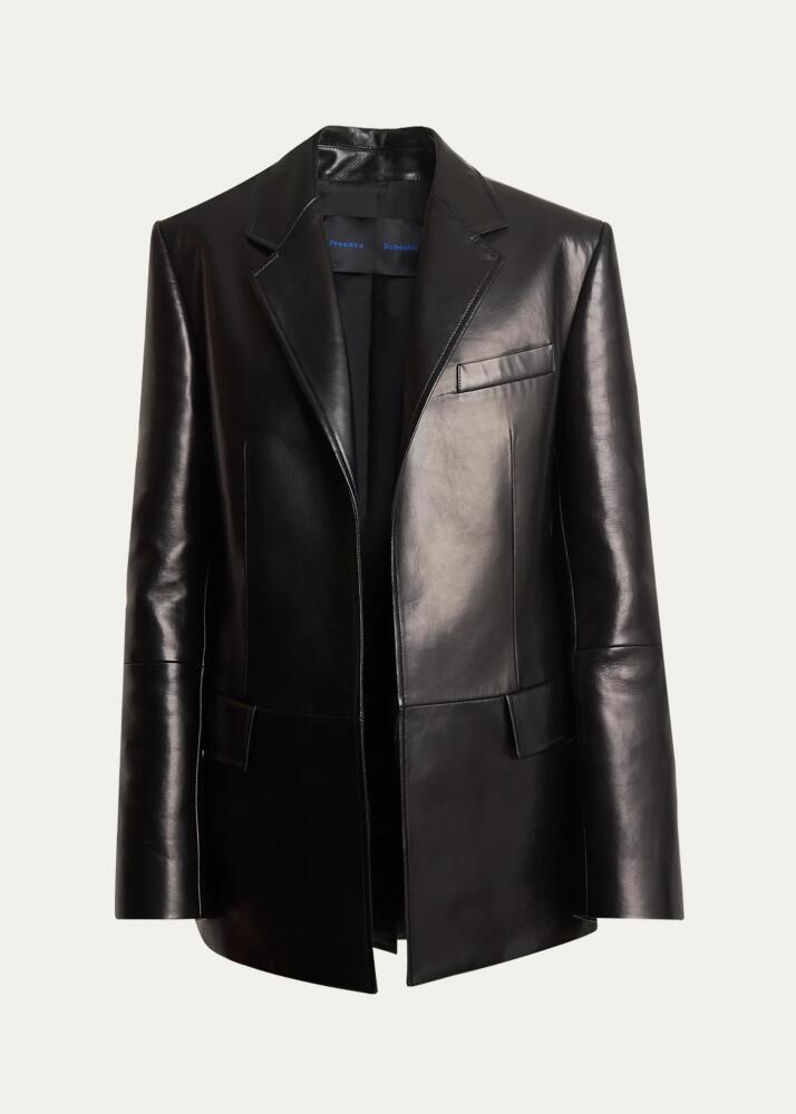 Proenza Schouler Hayes Open-Front Lambskin Leather Jacket Cover