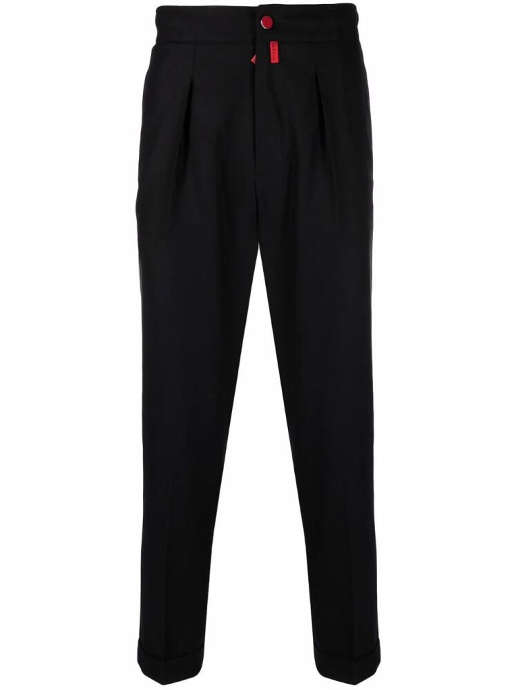 Kiton straight-leg wool sweatpants - Black Cover