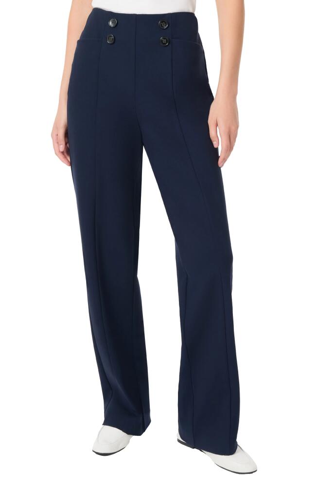 Jones New York Button Detail High Waist Sailor Pants in Pacific Navy Cover