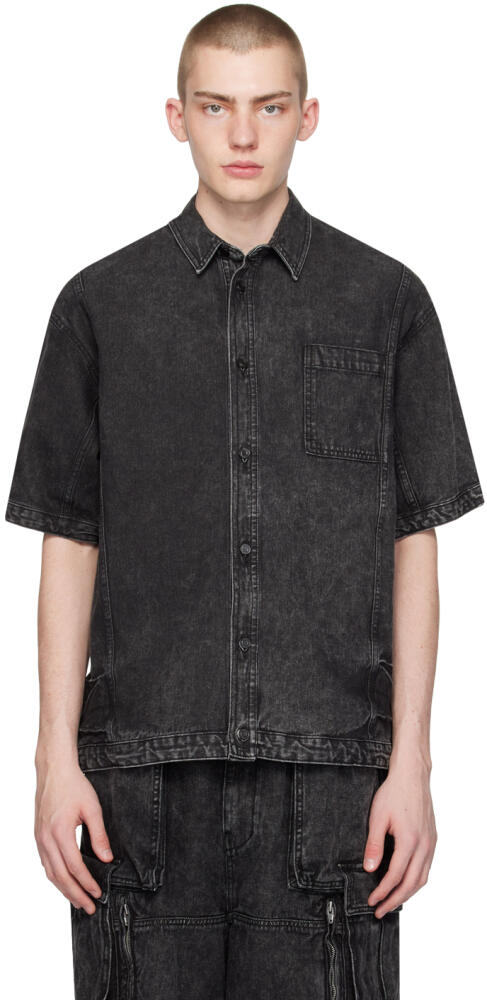 Juun.J Black Faded Denim Shirt Cover