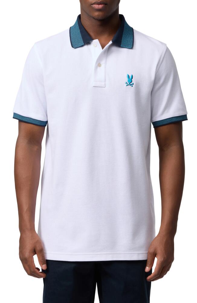 Psycho Bunny Montebello Piqué Knit Polo in White Cover