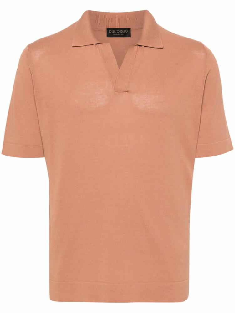 Dell'oglio fine-knit cotton polo shirt - Neutrals Cover