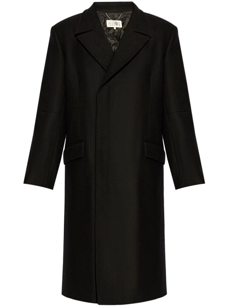 MM6 Maison Margiela single-stitch wool coat - Black Cover