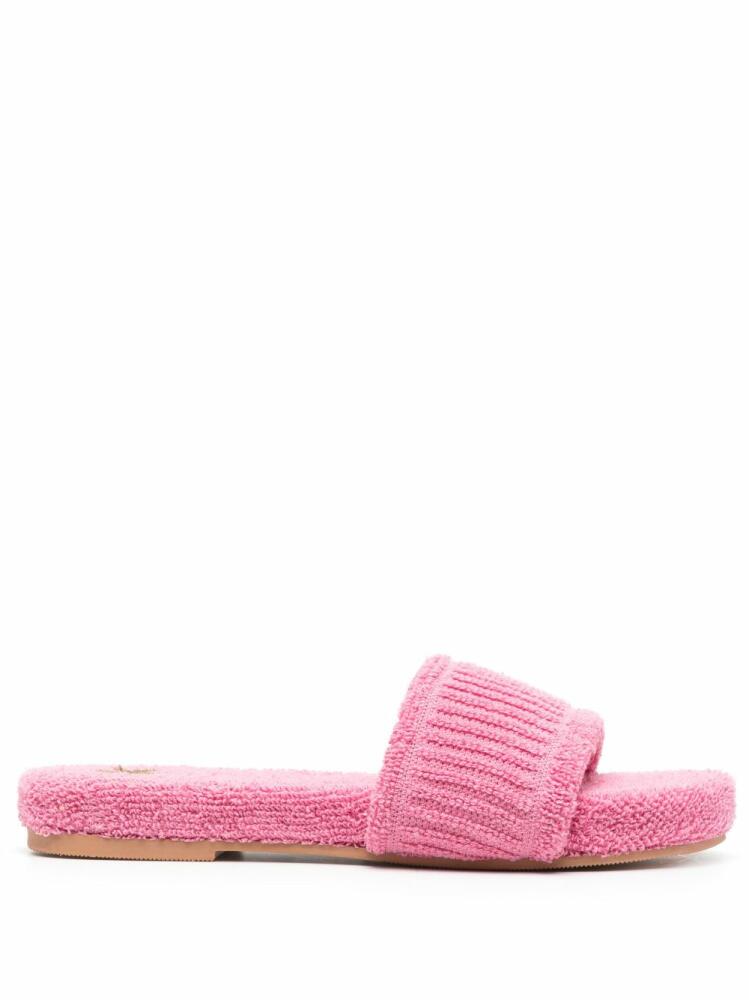 Manebi terrycloth flat slides - Pink Cover