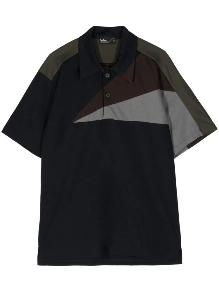 Kolor panelled colour-block polo shirt - Black Cover