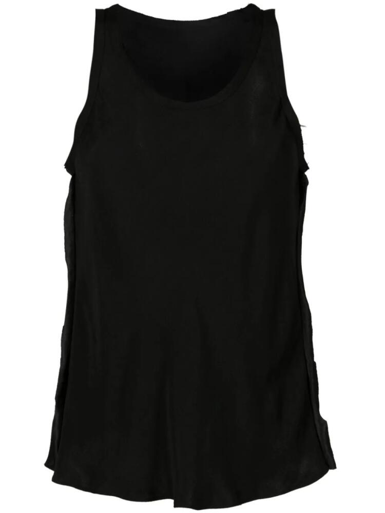 Uma | Raquel Davidowicz Slide frayed crepe tank top - Black Cover