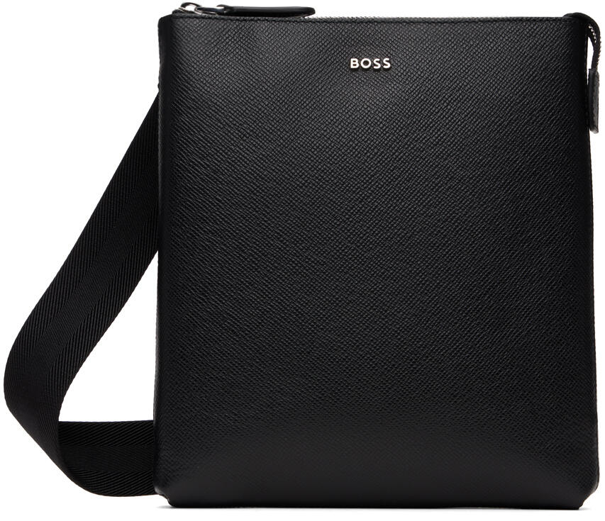 BOSS Black Structured Leather Pouch Cover