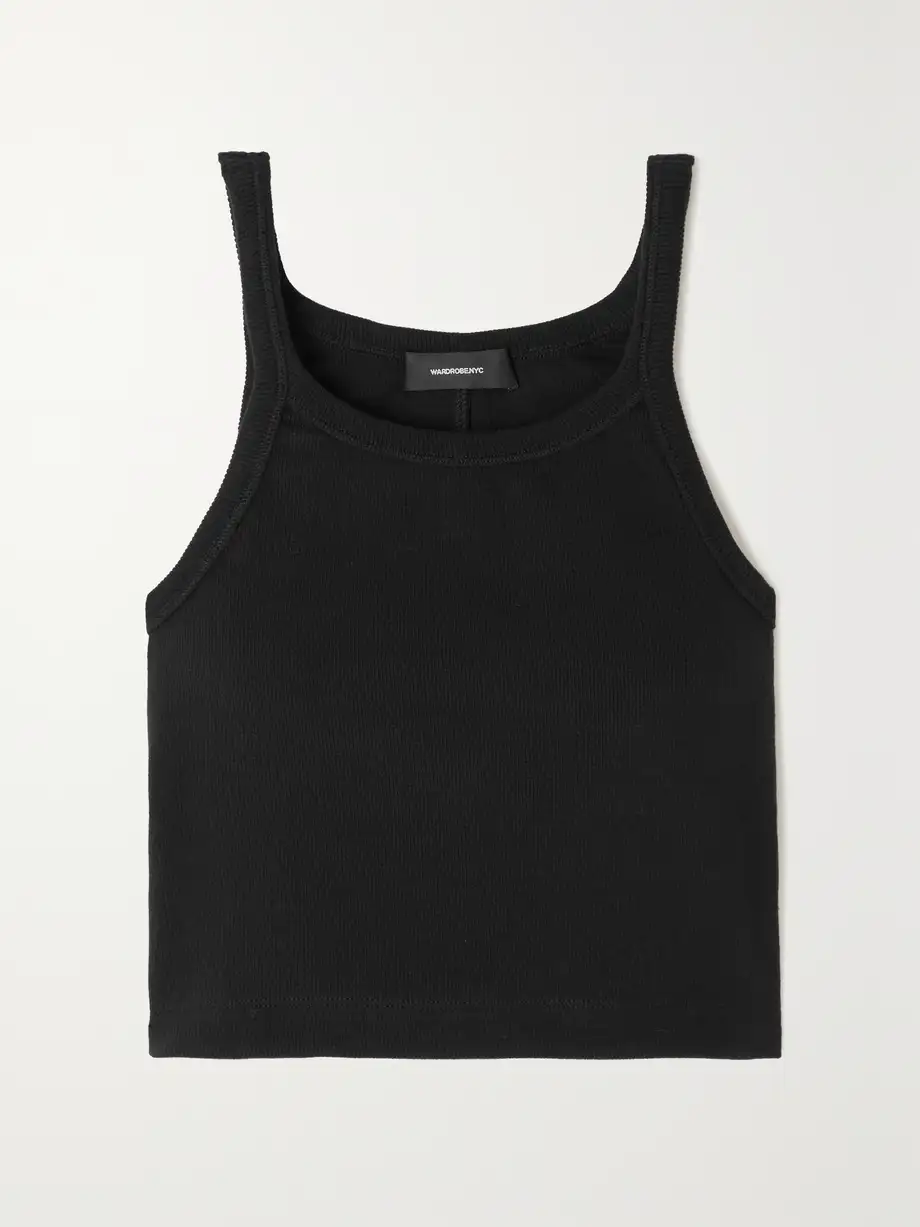 WARDROBE. NYC - + Hailey Bieber Ribbed Stretch-cotton Tank - Black Cover