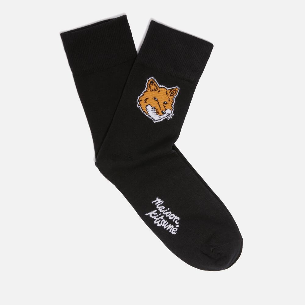 Maison Kitsuné Fox Head Ribbed-Knit Socks Cover