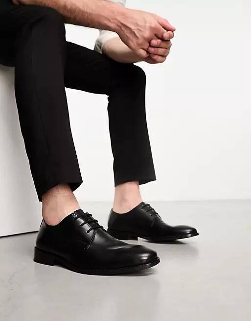 French Connection formal leather derby lace up shoes in black Cover