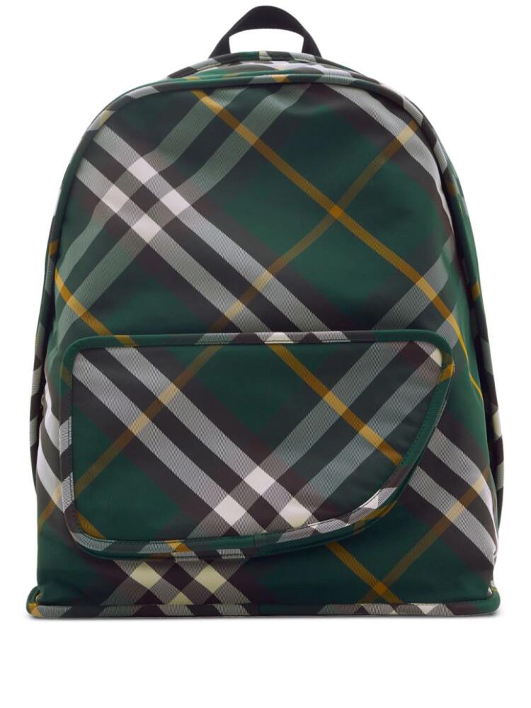 Burberry Shield checkered woven backpack - Green Cover