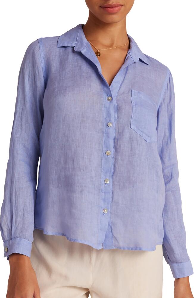 Bella Dahl Garment Dyed Linen Button-Up Shirt in Peri Blue Cover