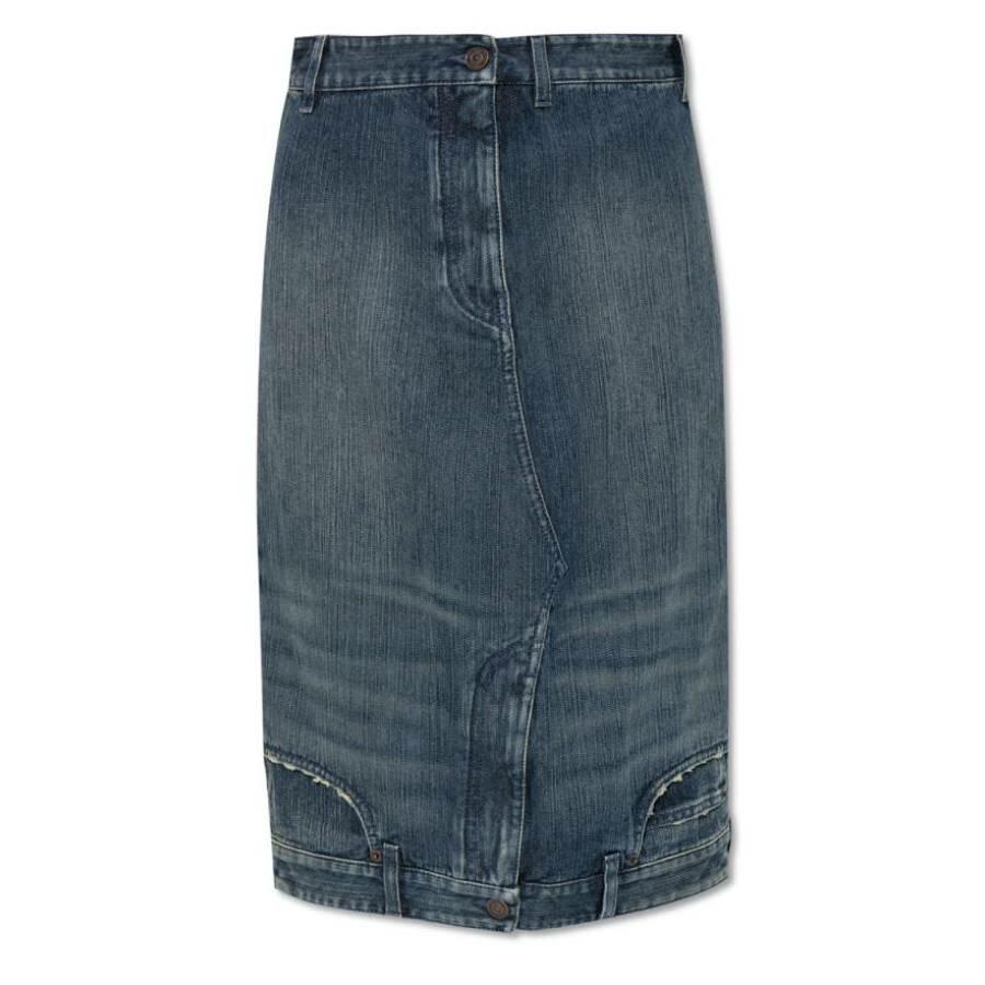 Balenciaga Deconstructed Midi Denim Skirt Cover