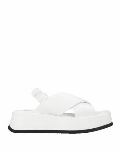 Pollini Woman Sandals White Textile fibers Cover