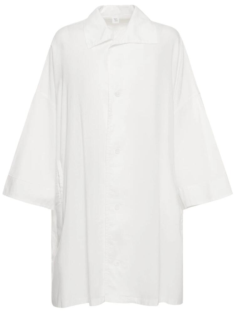 YOHJI YAMAMOTO Oversize Cotton Twill Long Shirt Cover