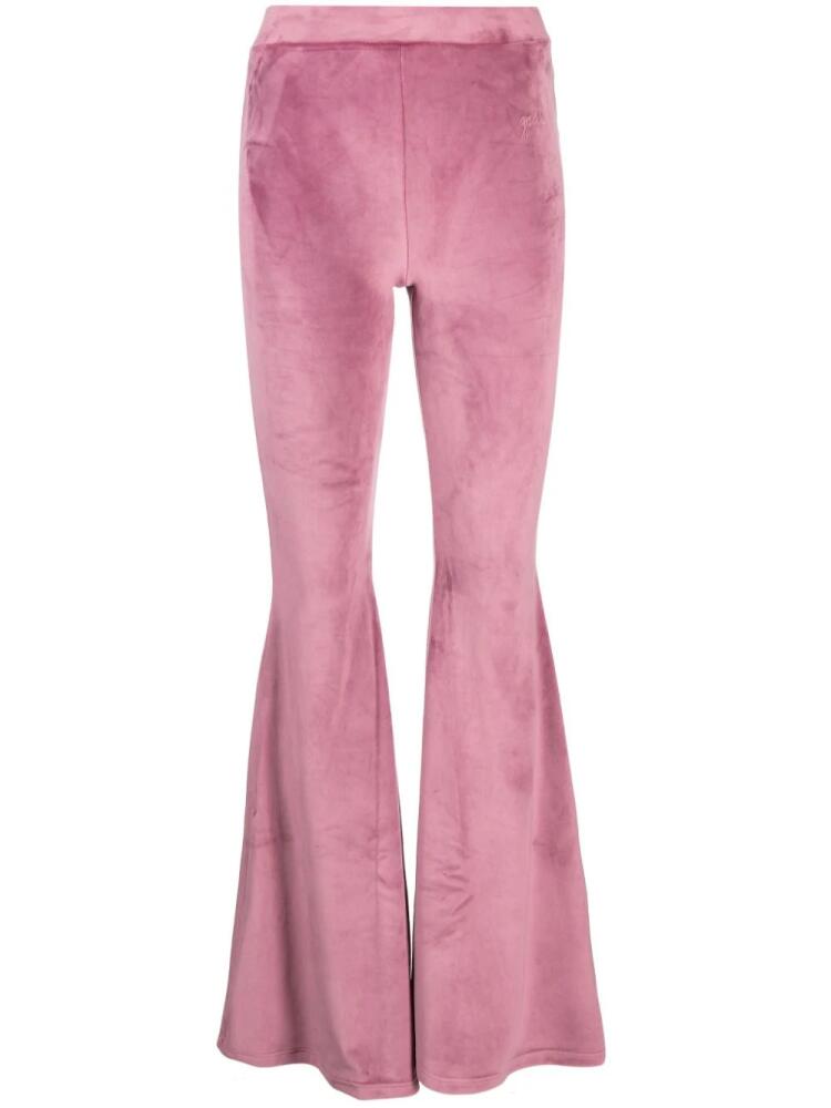 GCDS velvet flared trousers - Pink Cover