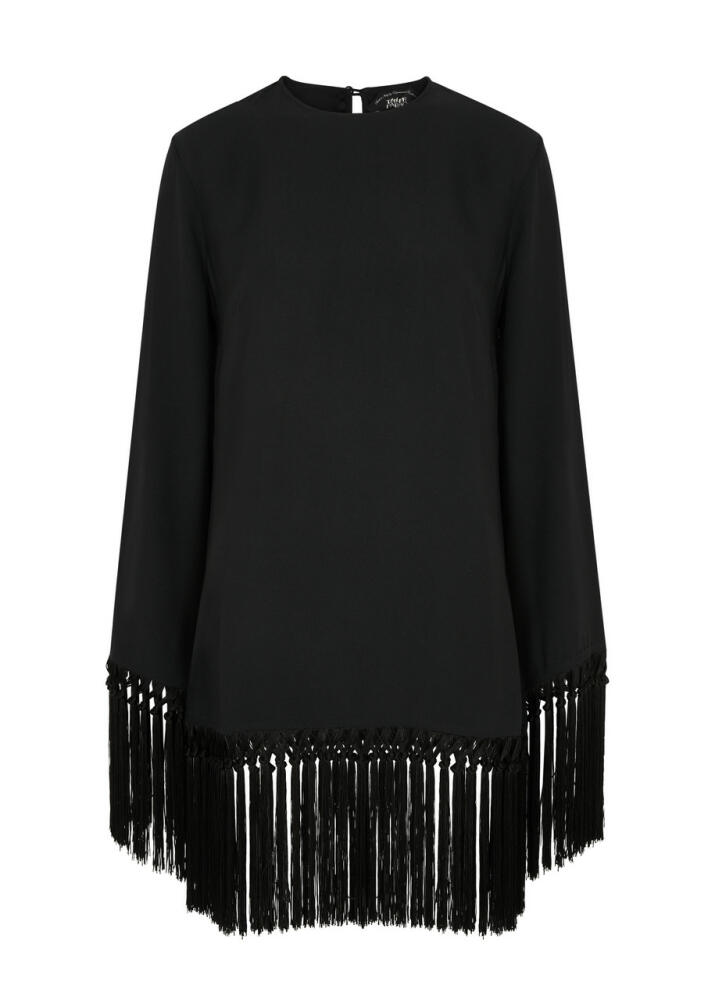 Taller Marmo Claudia Fringed Mini Dress - Black Cover