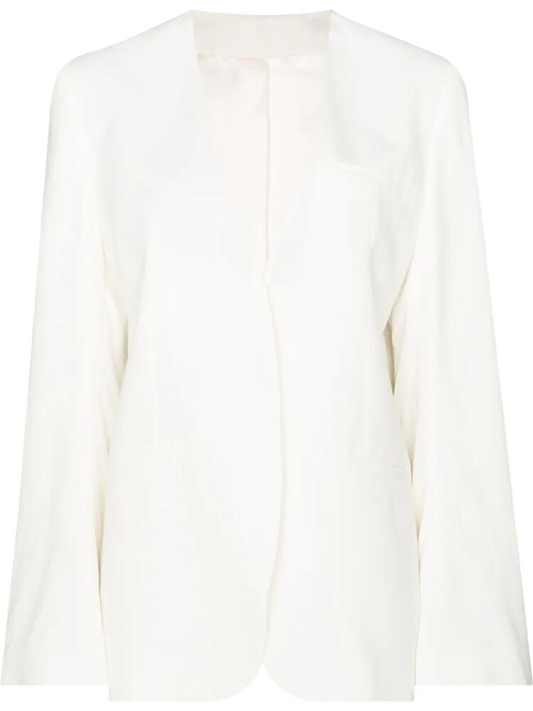 TOTEME collarless single-breasted blazer - White Cover