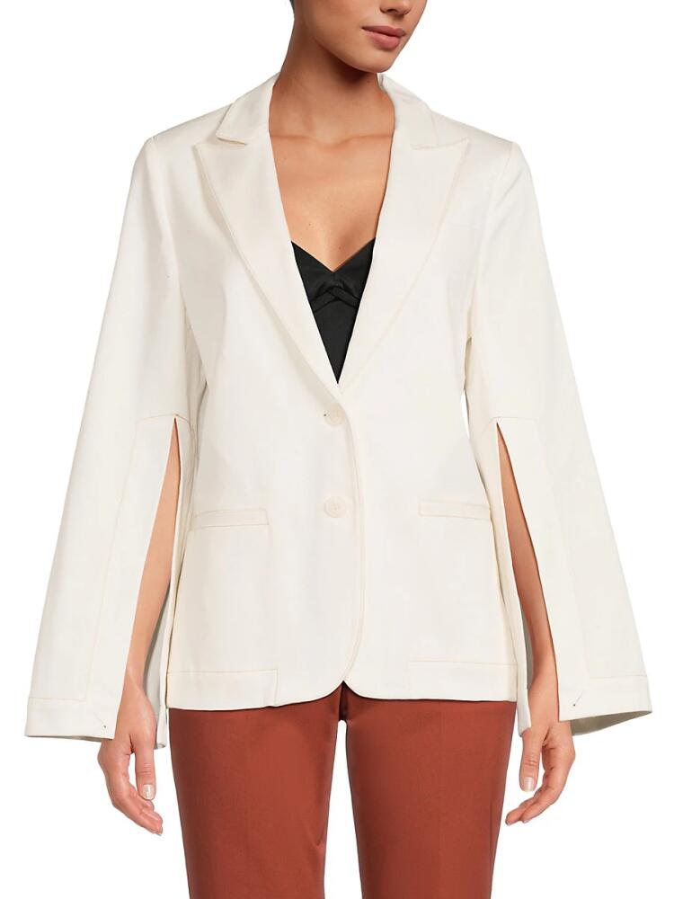 TWP Women's Cape Sleeve Boyfriend Blazer - Off White Cover