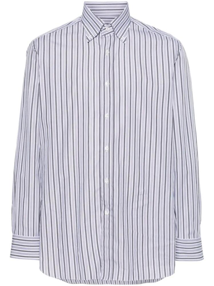 Brioni striped cotton shirt - Grey Cover