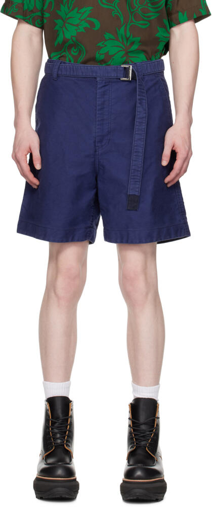 sacai Blue Belted Shorts Cover