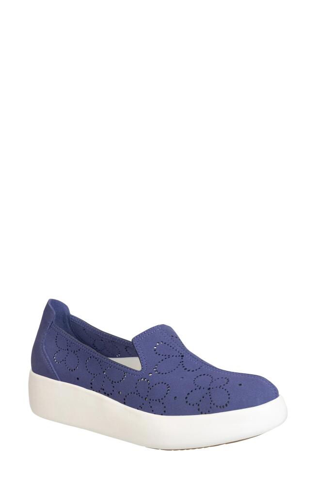 OTBT Coexist Perforated Floral Platform Slip-On Sneaker in Navy Cover