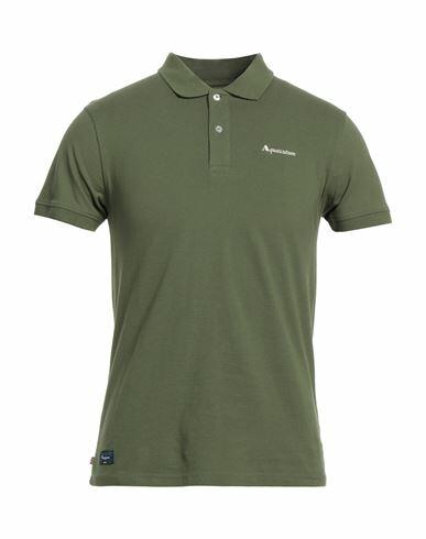 Aquascutum Man Polo shirt Military green Cotton Cover