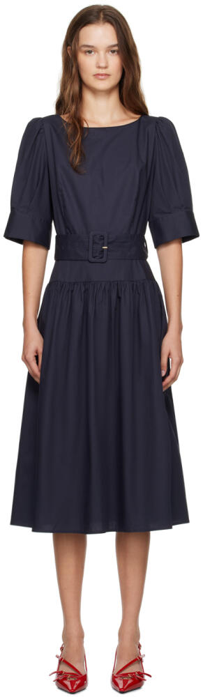 Caro Editions Navy Bjorg Midi Dress Cover