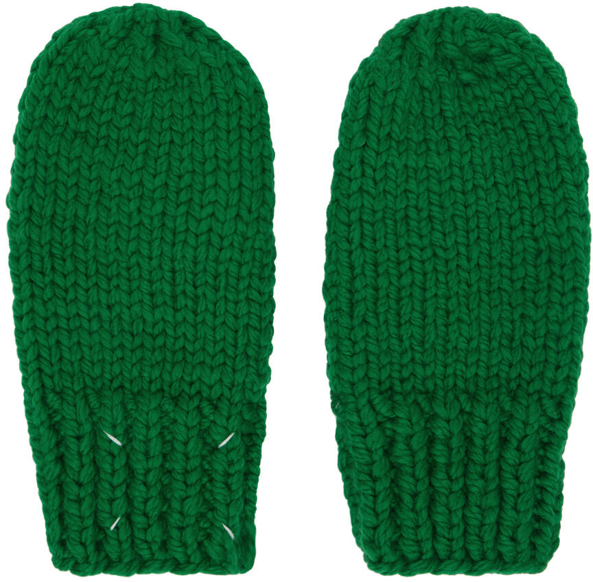 Maison Margiela Green Childish Stitches Mittens Cover