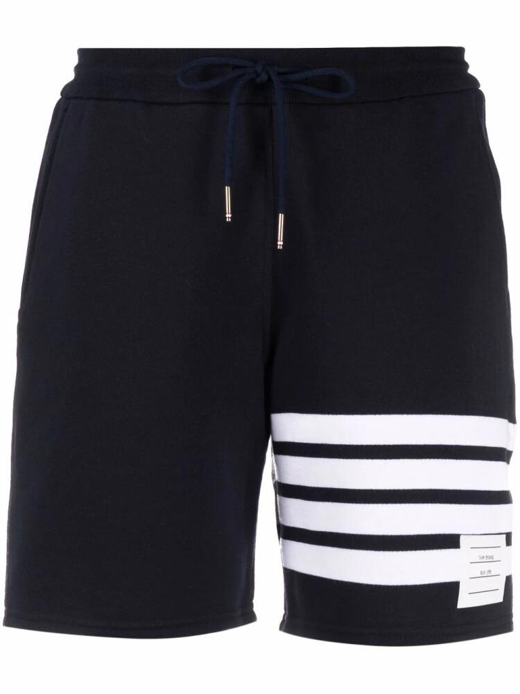 Thom Browne four-bar stripe track shorts - Blue Cover