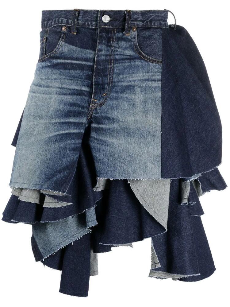 Junya Watanabe panelled denim skirt - Blue Cover