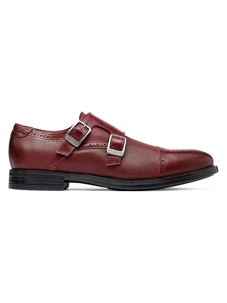 Karl Lagerfeld Paris Men's Double Monk-Strap Leather Oxfords - Burgundy Cover