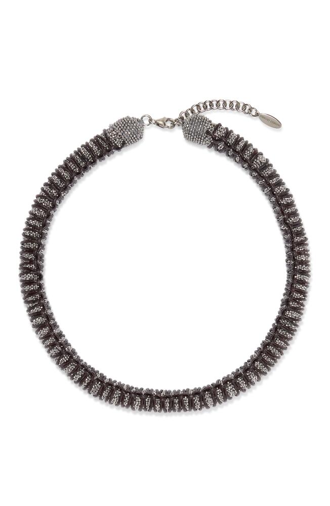 Brunello Cucinelli Monili and braided leather choker in Black Cover