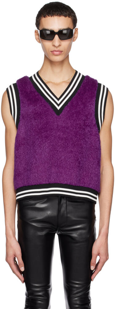 Theophilio Purple Shag Sweater Vest Cover