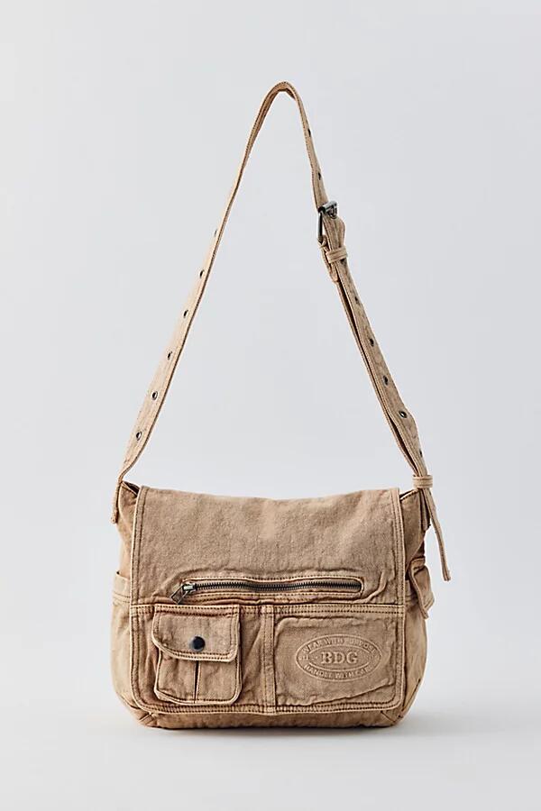 BDG Denim Messenger Bag in Tan Wash Cover