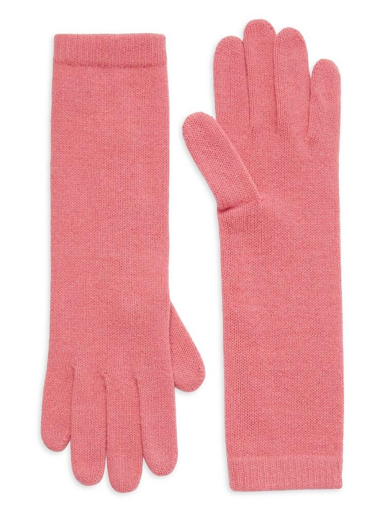 Portolano Women's Ribbed 100% Cashmere Gloves - Sugar Coral Cover