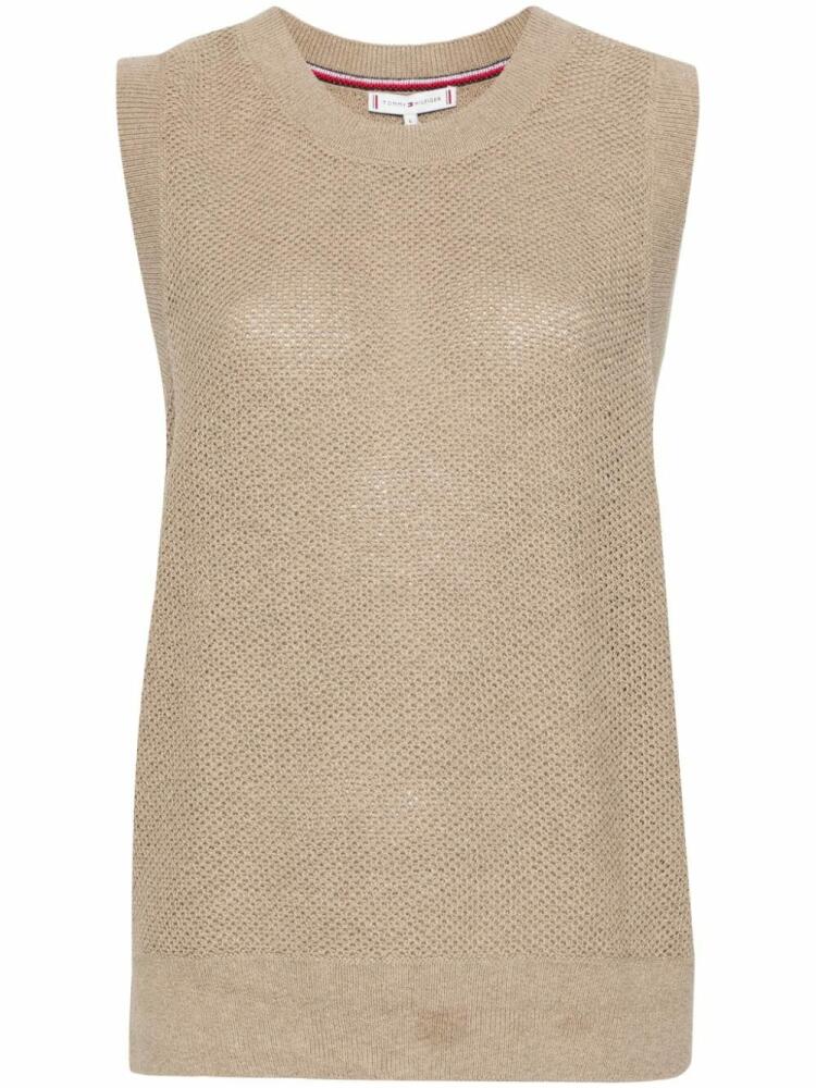 Tommy Hilfiger open-knit tank top - Neutrals Cover