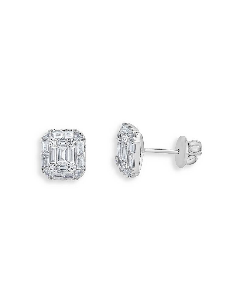 Zydo 18K White Gold Mosaic Diamond Stud Earrings, 1.28 ct. t. w. Cover