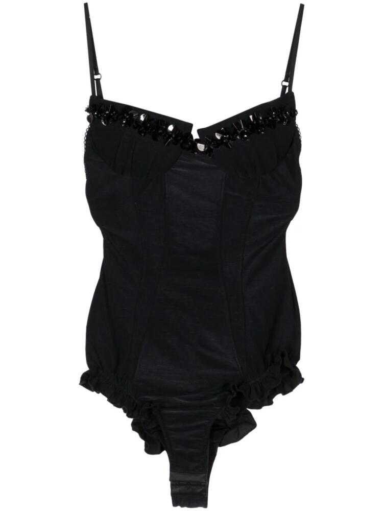 SHUSHU/TONG bustier-style beaded bodysuit - Black Cover