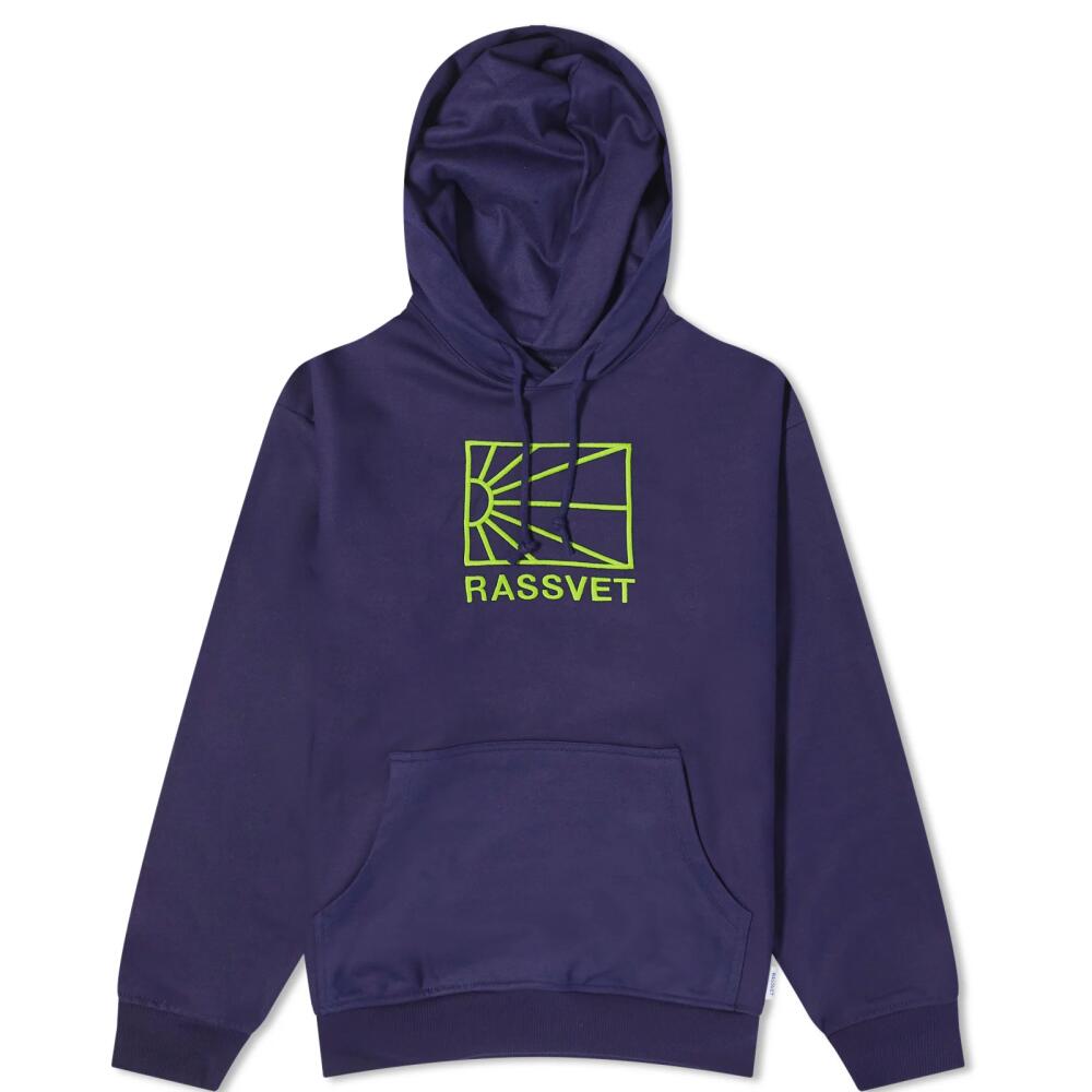 RASSVET Men's Washed Logo Pullover Hoodie in Navy Cover