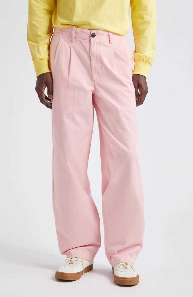 Noah Double Pleat Twill Pants in Pink Cover