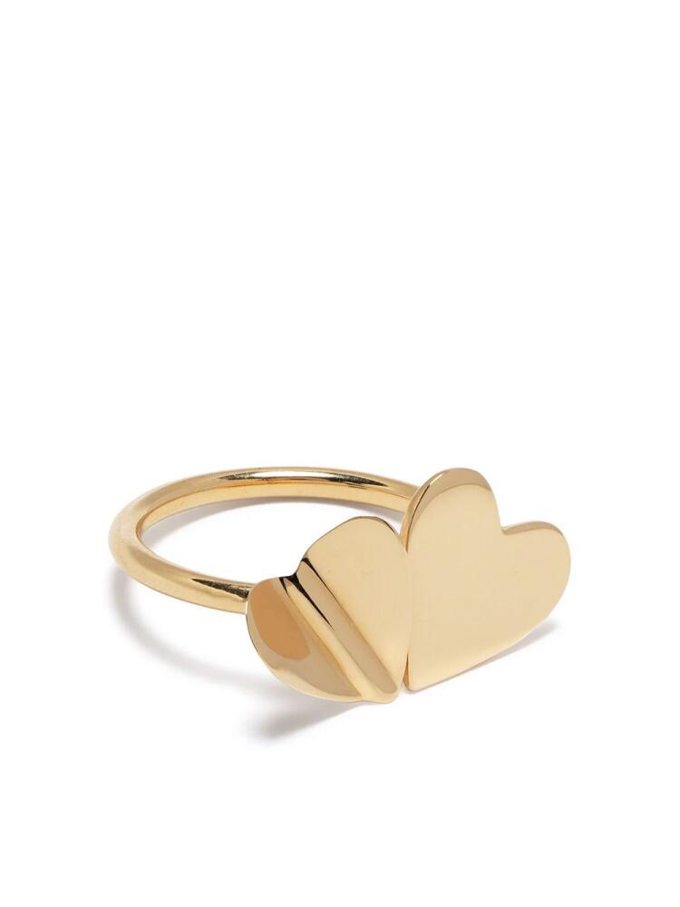 Cadar 18kt yellow gold Double Folded heart ring Cover