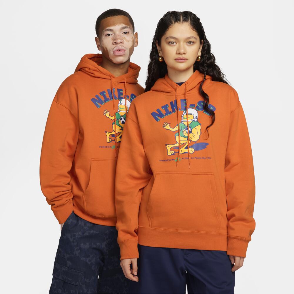 Unisex Nike SB Fleece Pullover Skate Hoodie in Orange Cover